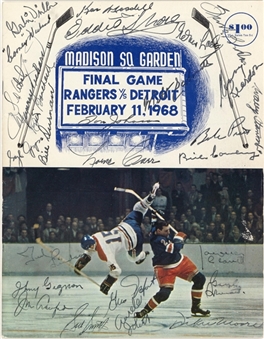 NHL Greats Multi-Signed Program From Final New York Rangers Game At Madison Square Garden III With 28 Signatures (Beckett)
